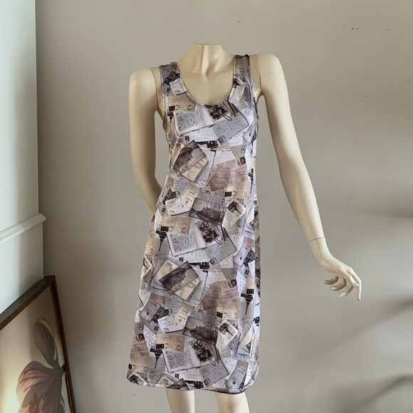 Letters and postcards vintage dress - Picture 3 of 4